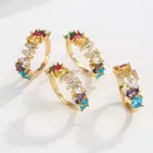Letter Ring Rings 26 Letter Open Ring Brass Plated Real Gold Color Zircon Rings Adjustable
