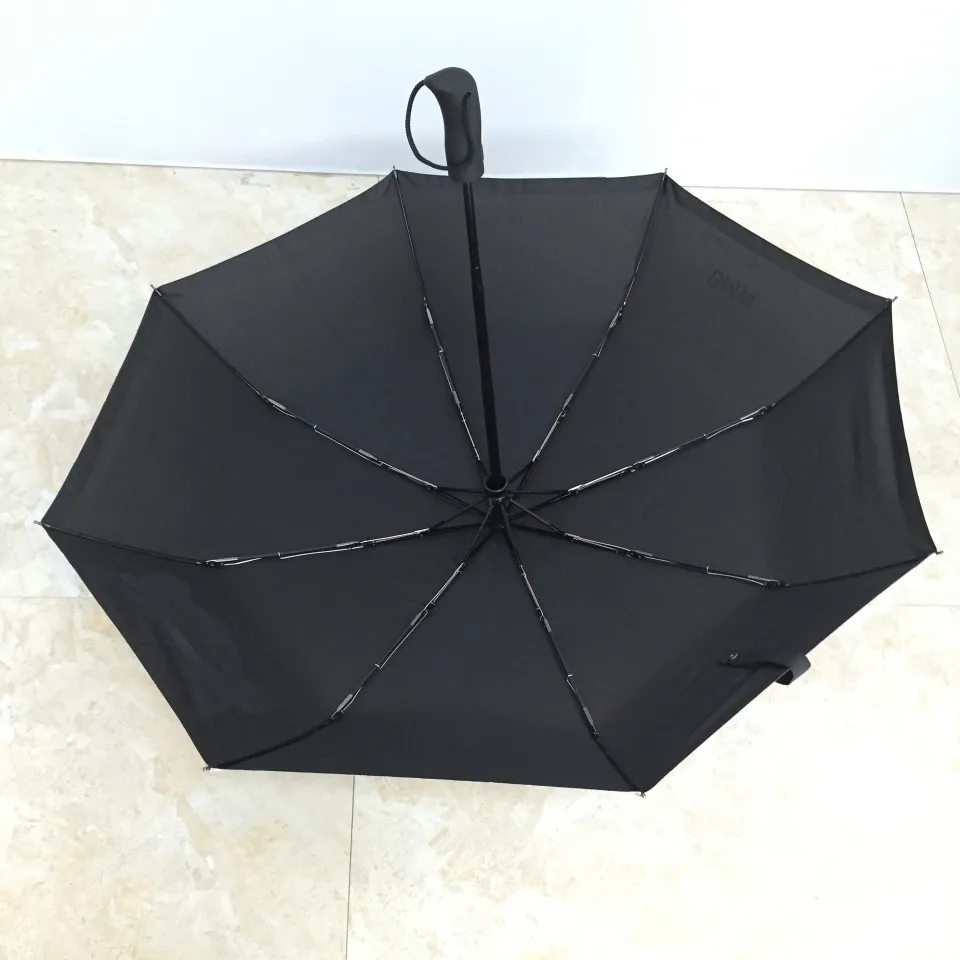 promotional high quality Three fold car gift umbrella with logo prints windproof compact anti wind folding automatic umbrella