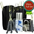 Lock Pick Tools Wholesale Credit Card Kit 30pcs Locksmith Lock Pick Tool Kit With Transparent Practice Padlock