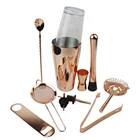 Cocktail Cocktail Cocktail Shaker Set 5 Piece Set Rose Gold Stainless Steel Cocktail Shaker Set Bar Tools For Bartender