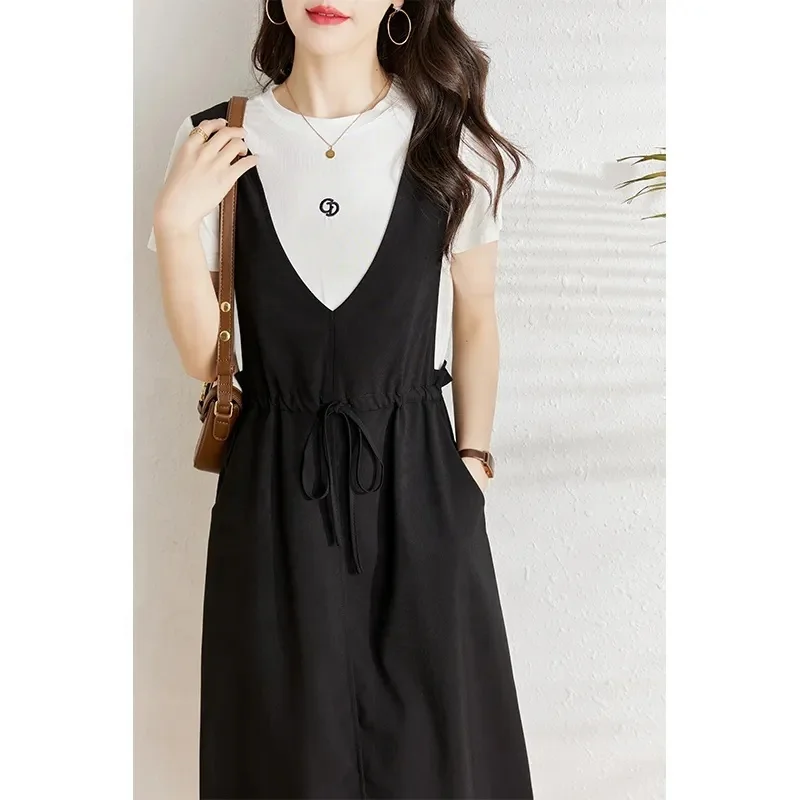 2024 Women Summer Fashion Sexy Slip Sleeveless Dress Boho Slim High Waist Causal Cute Beach Dress For Women