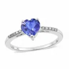 White Gold Tanzanite Tanzanite 9K/10K/14K/18K/24K White Gold Heart Shape 3 Prong Natural Tanzanite Rings Jewelry