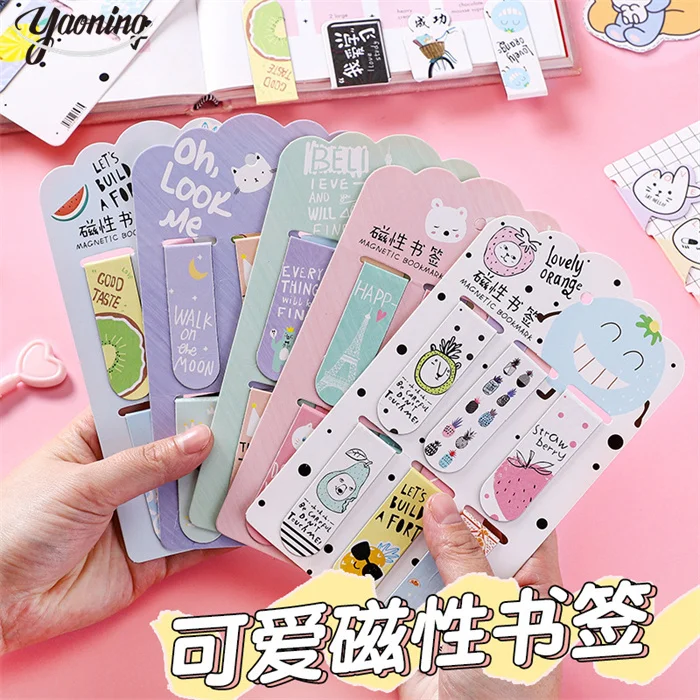 France New products wholesale oem decoration gifts stationery custom cartoon animal prints metal bookmark magnetic clip