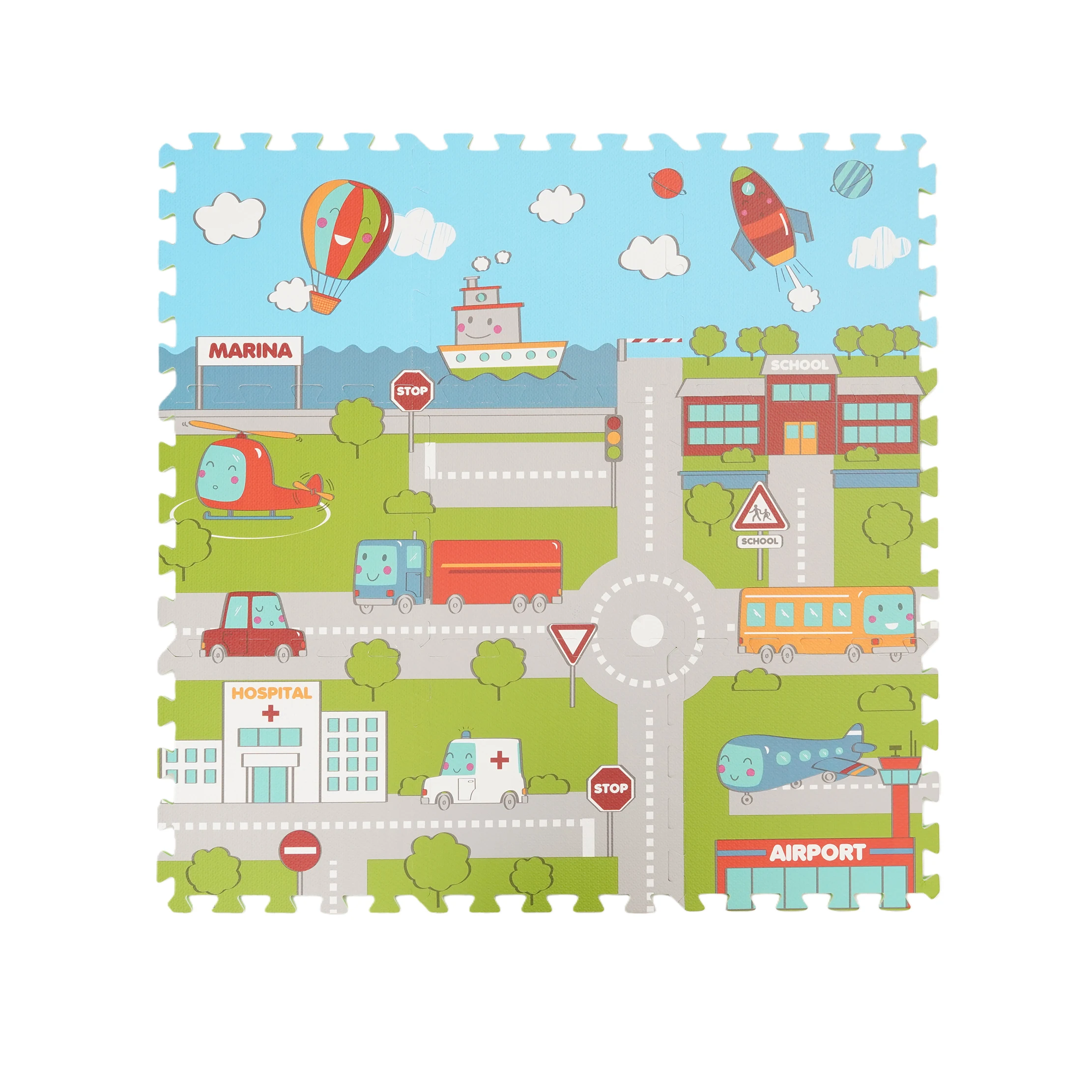 Hydefoam Durable Top Layer EVA Geometry Transfer Printing Baby Play Mat for High Traffic Daycare Centers details