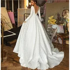 Wedding 100 Dollar Long Sleeves Wedding Dress Deep V Neck White Lace Wedding Dress