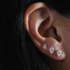 Diamond Stud Earring Gemnel Minimalist Gold Plated Jewelry 925 Silver Diamond Stud Earring