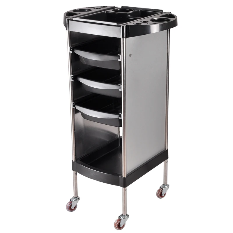 Factory wholesale hair dressing salon furniture barber rolling storage cart with drawers