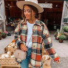 Shirts Ladies Long Sleeve Lattice Plaid Tops Coat Casual Tops Woman Blouse Shirts For Women Blouses