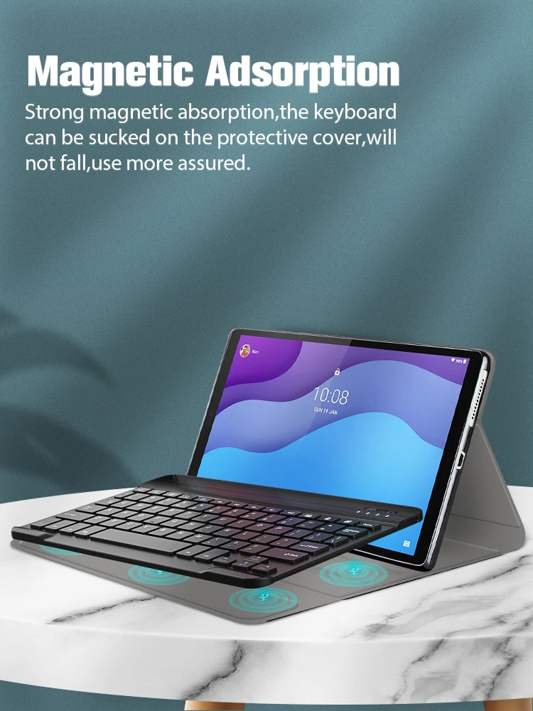 Wireless Keyboard Case For Lenovo M10 Hd 2nd 2020 Tbx306 Cover With
