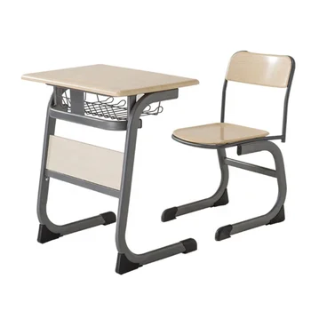 Hot sale modern adjust  wood metal desk and chair set for school classroom student furniture