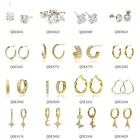 Hoop Design Earring Custom Unique Summer Wedding Drop Gold Beaded Diamond Stud Hoop Earrings