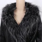 Leather Jacket Autumn Fashion Recycle Lining Collar Fur Detachable Short Faux Black Pu Leather Fur Jacket Women