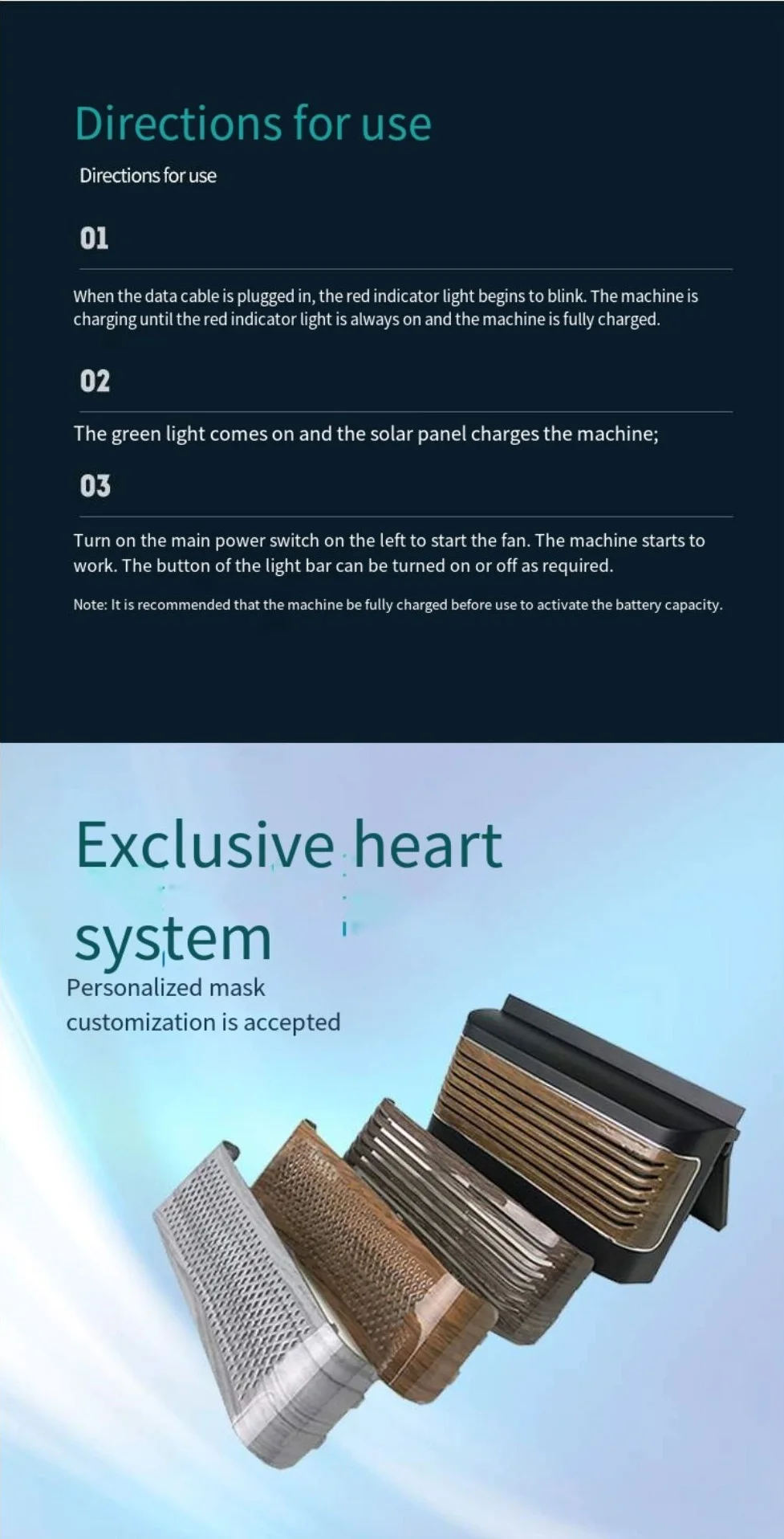 Usb Charging Ventilation Fan, Solar, 25 W, ABS - detail 20