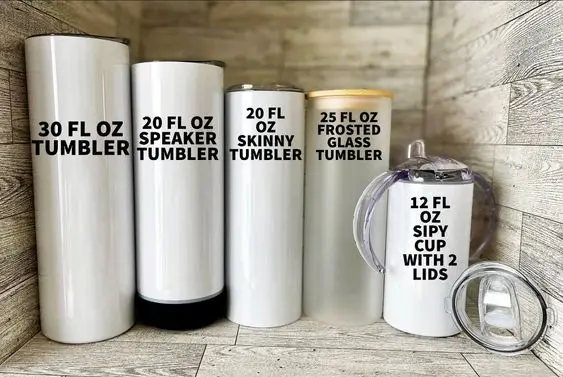 20oz stainless steel insulated white skinny straight sublimation blank tumbler 20 oz with Rubber straw