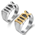 Silver Jewelry ODM Customised Texts Ring Stainless Steel Silver Bronze With Letter Gents Design Jewelry