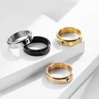 Ring High Quality Stainless Steel Solid Color Cross Rotatable Decompression Ring For Men