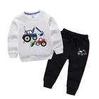 Boys Wholesale Boys And Girls Cotton Hoodie Pants Excavator Children Long Sleeve Trouser Set