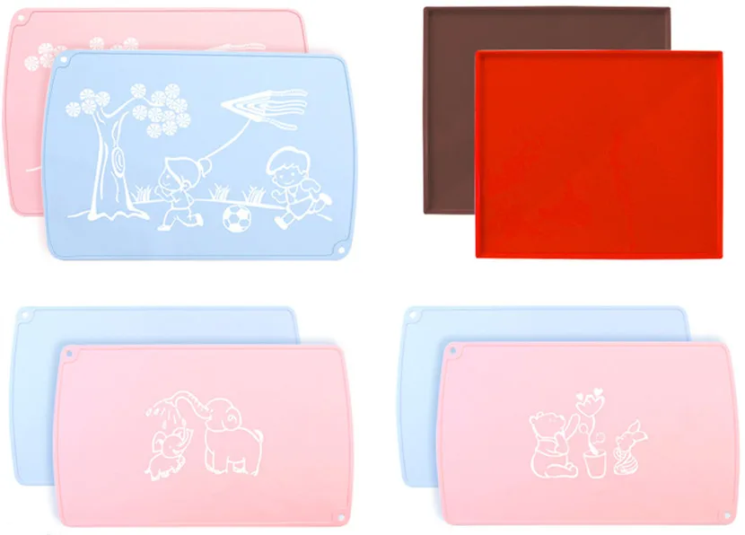 Baby Silicone Placemats, Non-Slip Stain Resistant Portable Food Mats for Kids Toddler Silicone mat Accept customization