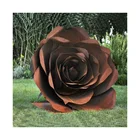 Vintage Romantic Flower Art Design Vintage Corten Steel Rose Sculpture