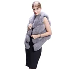 Vest 2021 New Style Women Winter Casual Warm Gilet Waistcoat Real Thick Fox Fur Vest