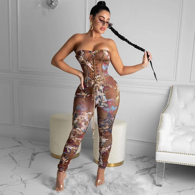 New design sleeveless outfits leggings and rompers women fashion corset top women jumpsuit lingerie sexy corset  women