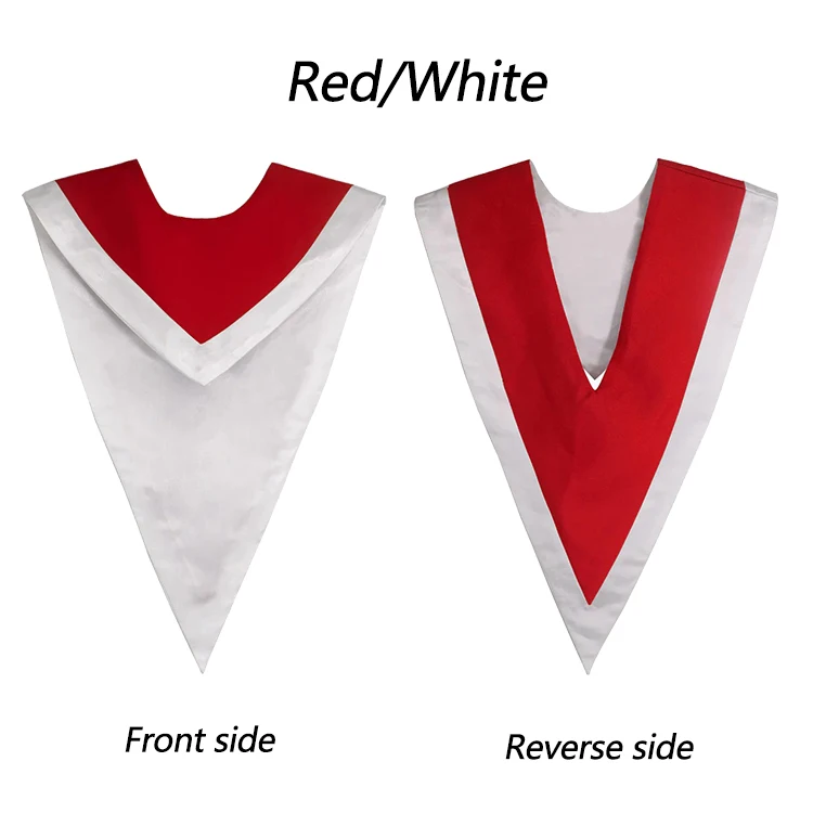 Two Color Satin Reversible Matte Front Choir Stole V Stole Reversible Choir Stoles with Border manufacture