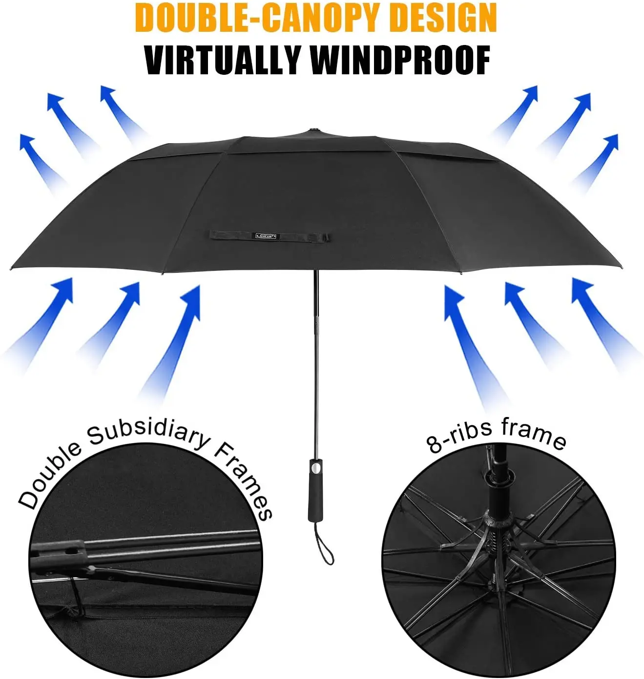 large oversize folding umbrella automatic open double vented
