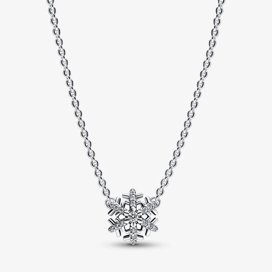 Christmas Jewelry Sparkling Snowflake Pendant Necklace