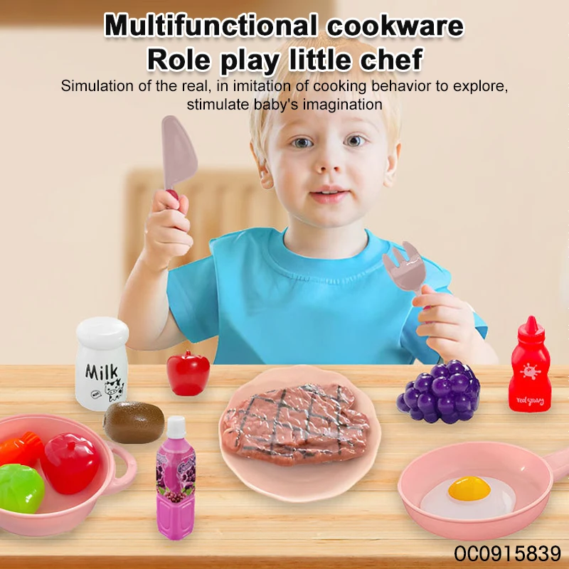 Happy baby kitchen toy for kids children simulation cooking toy game with plastic cut fruits