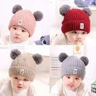 Hat Promotional Cheap Baby Knitted Two-ball Hat Cute Baby Hat
