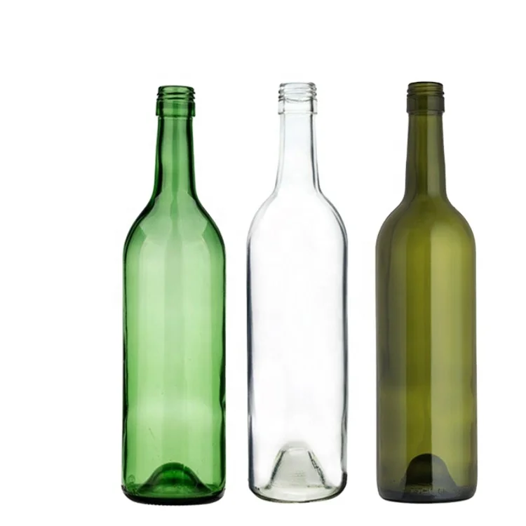 750 ml botella de vino licor de botellas de vino de cristal 15 unidades verde oliva con corcho nuevo 