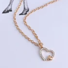 Necklace Chain Romantic Double Layered Titanium Stainless Steel Heart Necklace Snake Chain Love U Letter Heart Necklace Women