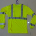 Breathable Moisture Wicking Polyester Hi Vis Long Sleeve T-shirt For Nigth Running Camping Casual Wearing