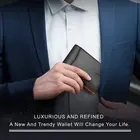 Wallet Rfid Wallet Clip Amazon Hot Sale Front Pocket RFID Anti Blocking Real Leather Men Designer Card Wallet Money Clip