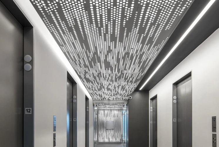 Modern Punching Perforated Aluminum Ceiling Board Artistic Metal