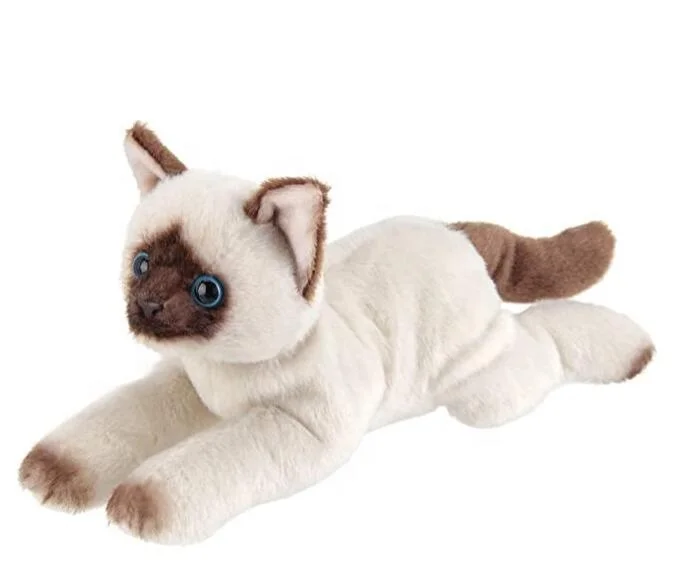 lifelike stuffed siamese cat