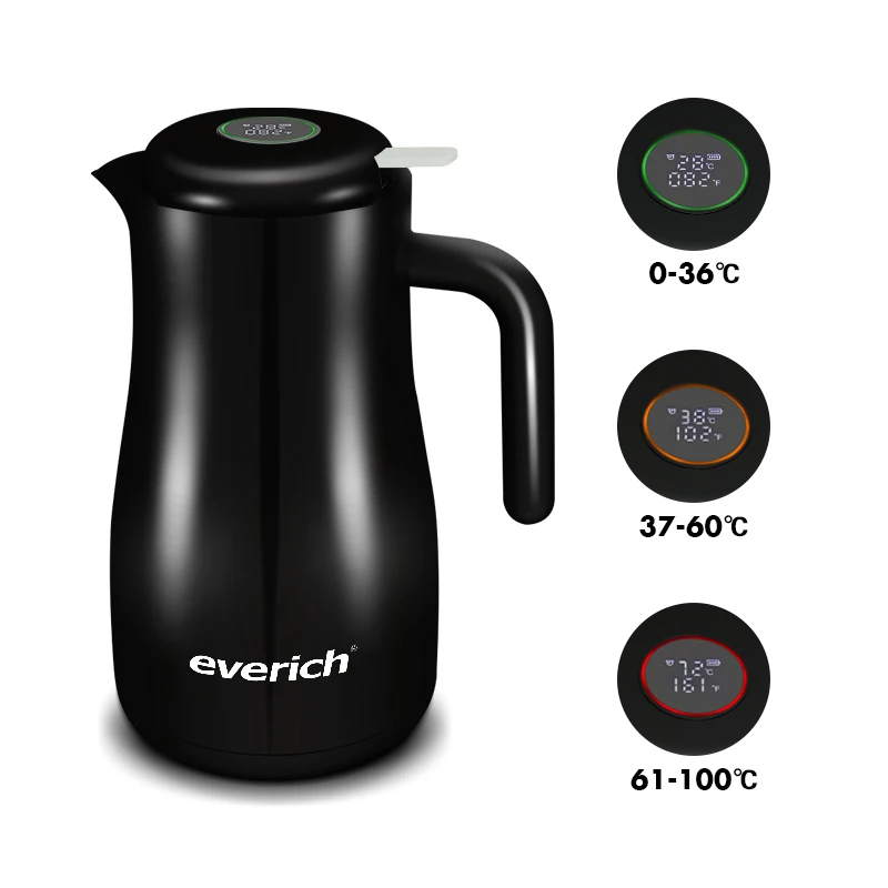 New Design 950ml Led Temperature Display Smart Thermal Vacuum Flask With Easy Pour Press Button