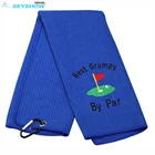 China Golf China Manufactures Wholesale Highly Absorbent Premiun Microfiber Waffle Golf Towels With Custom Logo Printed