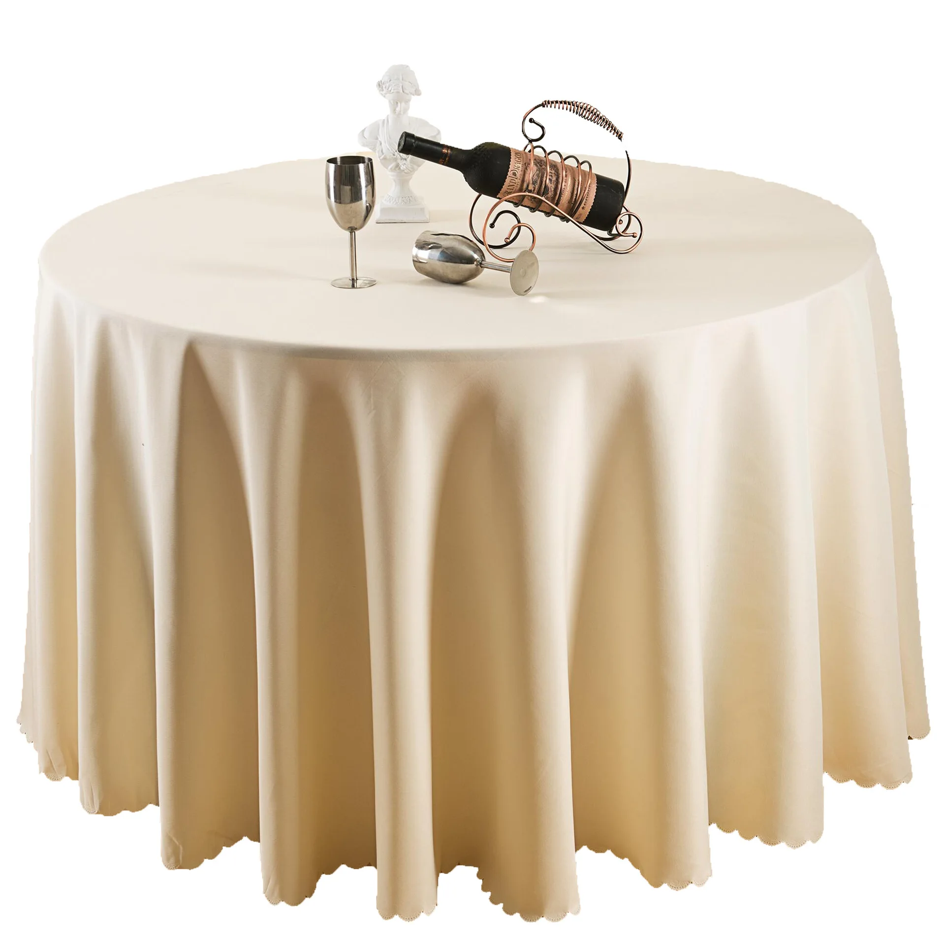 6 x Round Black Wedding Event Tablecloths 220cm 86 Inches Party Table Cloth 