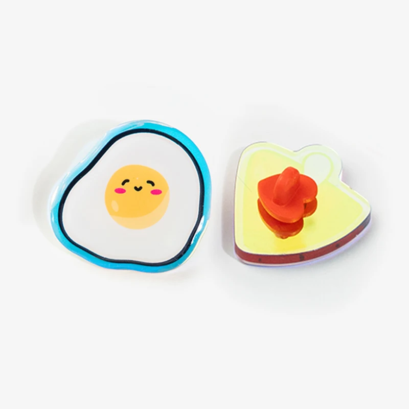 Factory Custom Shape Acrylic Rainbow Resin Clear Acrylic Pin Badge with Epoxy manufacture