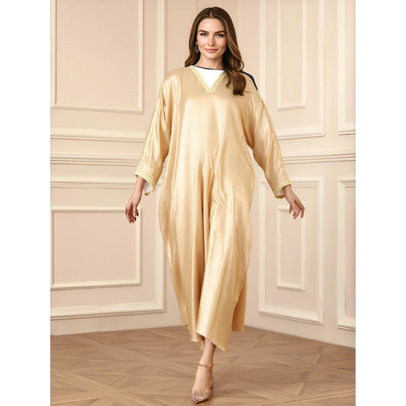 Elegant Plus Size Abaya Dress 2025 Dubai Luxury Islamic Modest Wear for Women factory