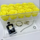 Plastic Flower Custom Transparent Clear Plastic Flower Box For Romantic Wedding