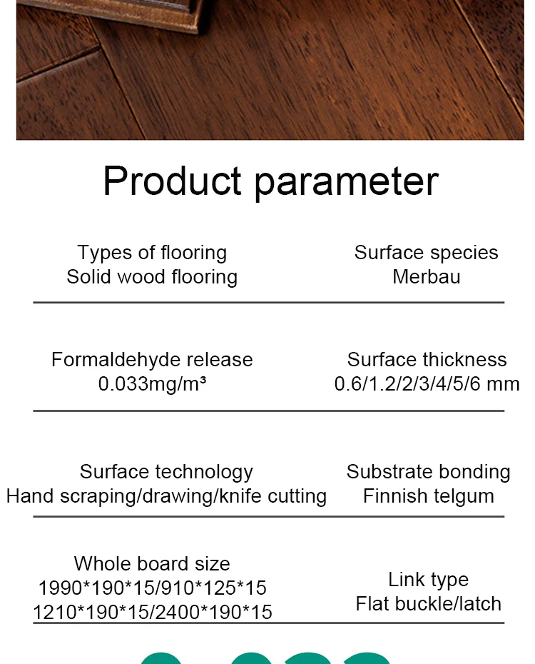 Pure Solid Wood Floor Outdoor Log Color Floor Heating Moisture-Proof Wood Floor