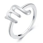 Silver Rings Silver Simple Silver Color 12 Zodiac Signs Rings Set For Fashion Jewelry For Women Girl