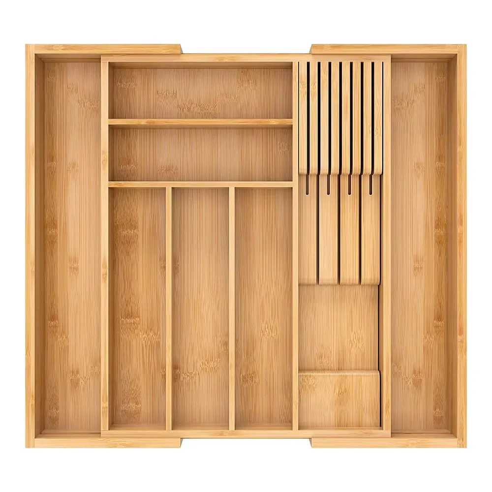 product five colors expandable cutlery rack tray cutlery drawer organizer adjustable wooden drawer organizer separate storage kitchen-5