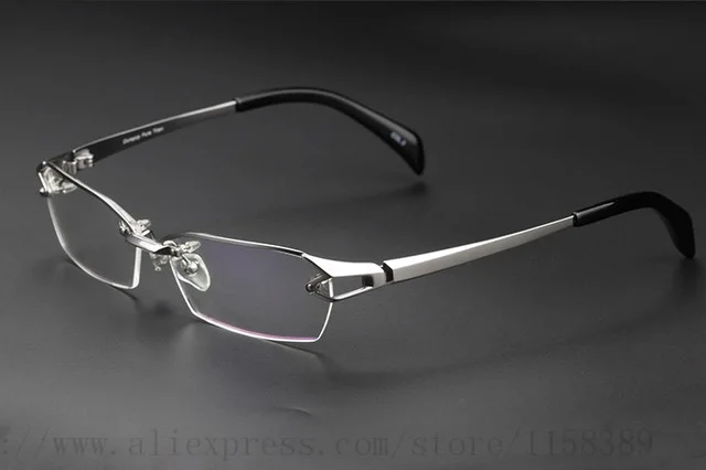 2022 Fashion Pure Titanium rimless eyeglasses frame Brand designer Men Glasses suit reading glasses optical prescpriton lenses