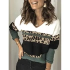 Winter 2021 Hot Sale Fall Winter Leopard Polyester Sweater Top Ladies Printing Cotton Sweaters