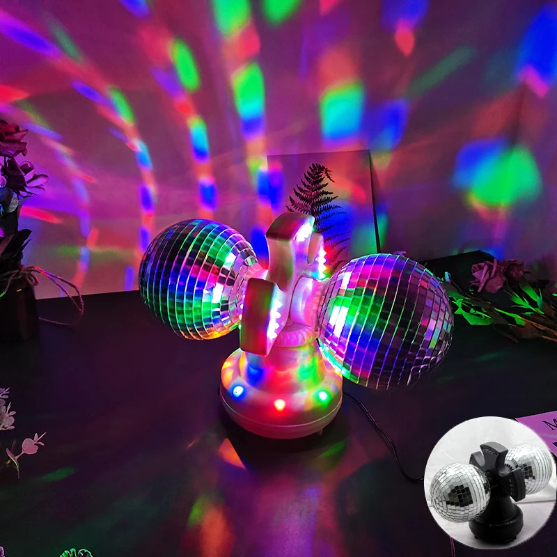 twin mirror rotating disco ball