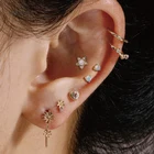 Earrings On Clip On Drop Earring 14K Solid Gold Earrings Clip On Earrings Non Pierced Studs Ear Body Piercing Jewelry