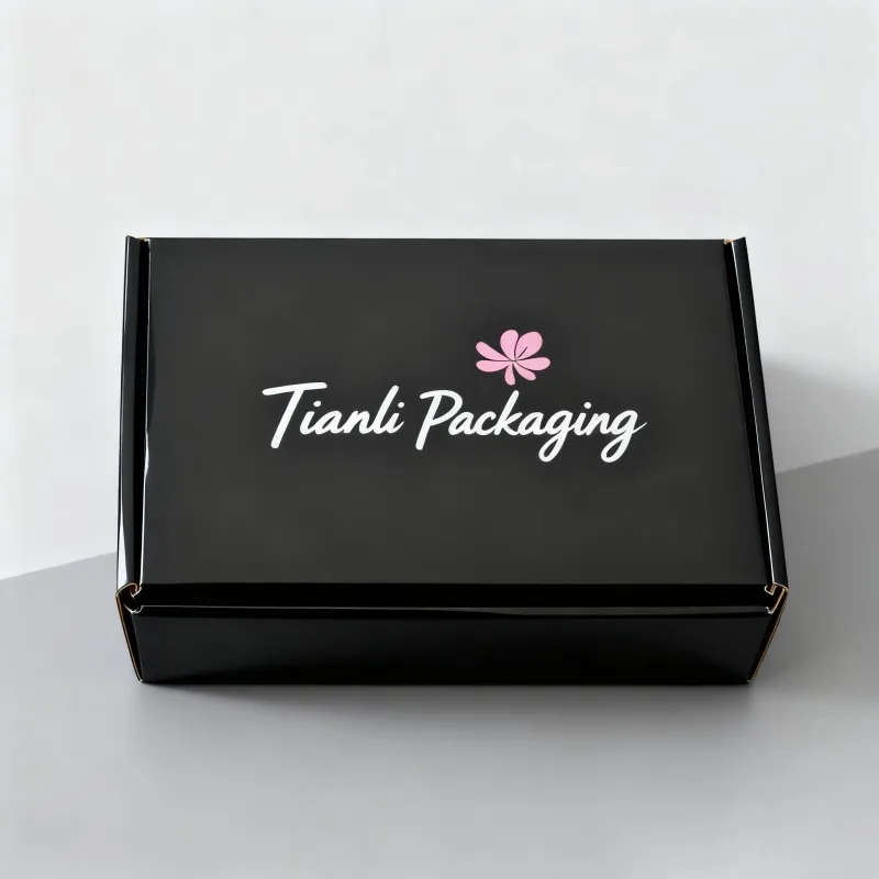 product black personalize recyclable shipping corrugated paper packaging box clothing accessory pants skirts socks underwear paper box-5